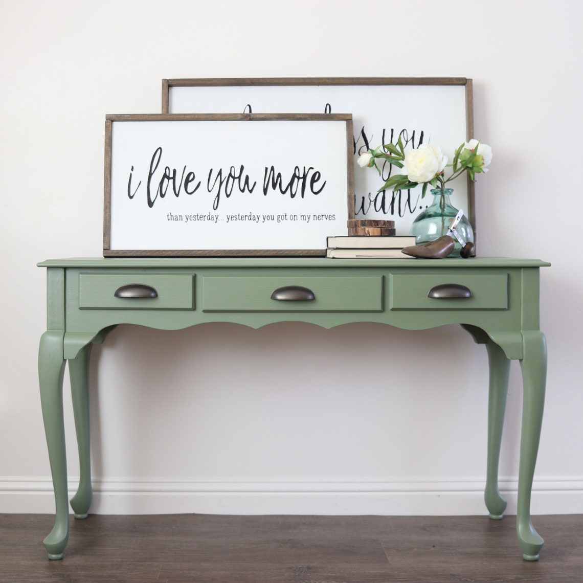 Sage Green Sofa Table Farmhouse Decor Entry Table with Etsy