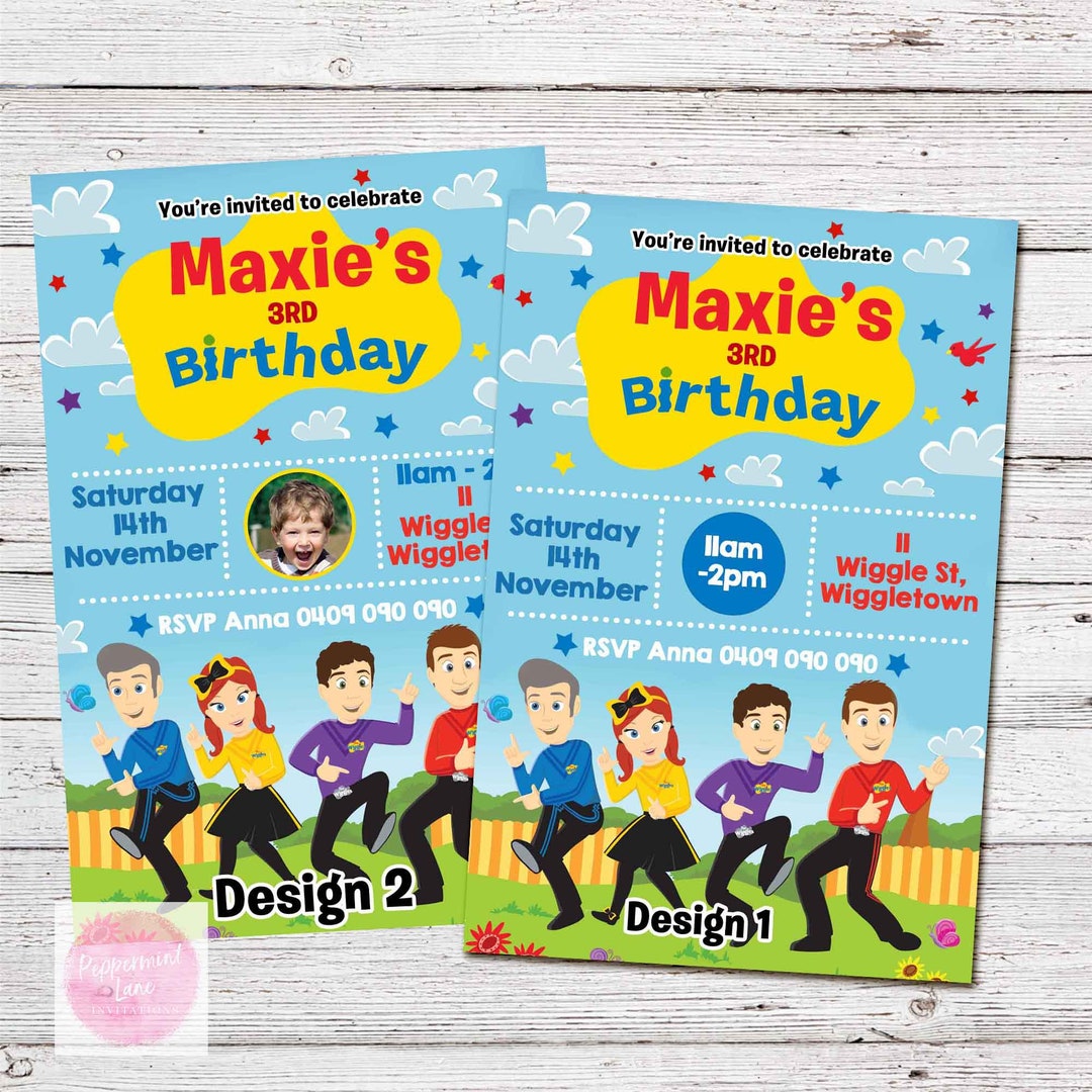 DIGITAL THE WIGGLES 2 Emma Birthday Party Invitation, Kids Invitation ...