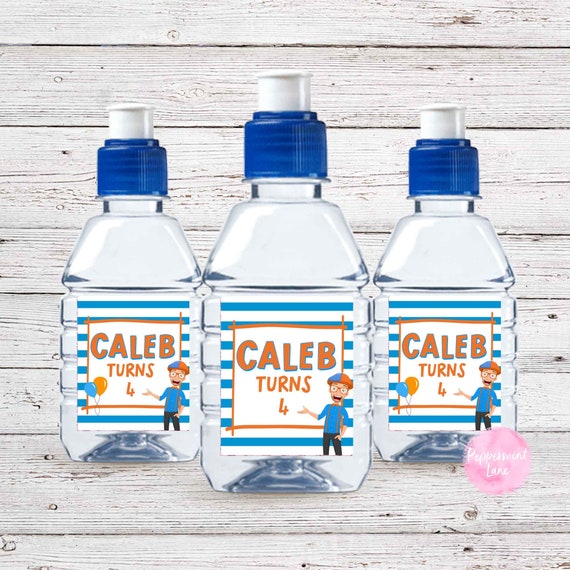 Blippi Personalized Printable Water Bottle Labels for Birthday Parties and  Other Special Occasions 