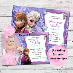 Personalised Digital FROZEN Anna Elsa Birthday Party Invitation, Digital Invitation