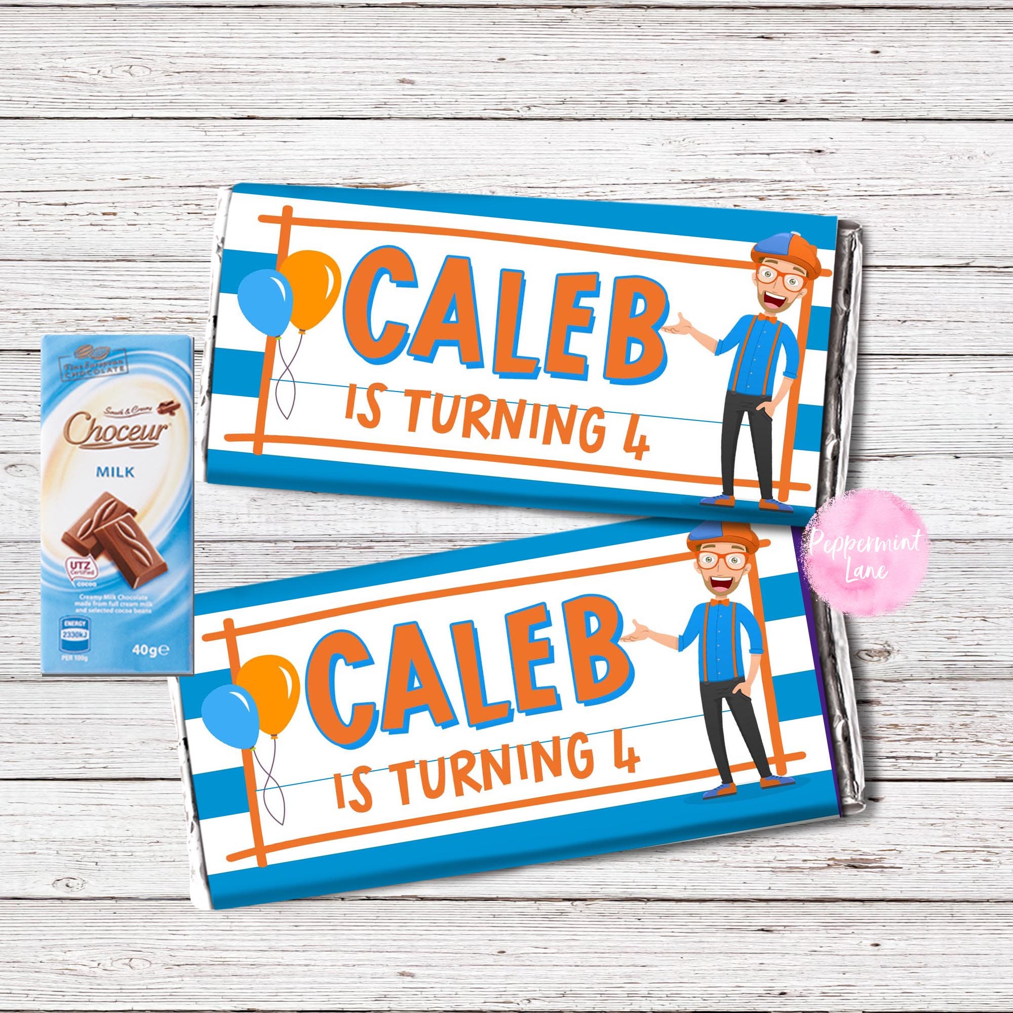 Personalised BLIPPI Chocolate Aldi Wrappers Birthday Party Etsy Australia