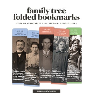 Creative Family Tree Bookmarks Template for Google Slides the perfect genealogy or family reunion gift image 1