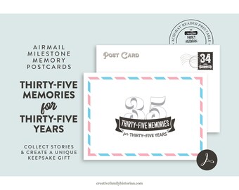 Airmail Milestone Postcards for Celebrating 35 Years