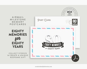 Airmail Milestone Postcards for Celebrating 80 Years