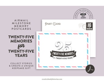 Airmail Milestone Postcards for Celebrating 25 Years