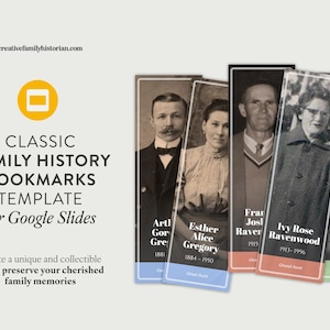 Classic Family History Bookmark Template for Google Slides image 1