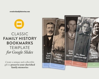 Classic Family History Bookmark Template for Google Slides