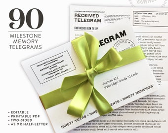 90th birthday milestone memory postcard telegrams to collect nine decades of stories
