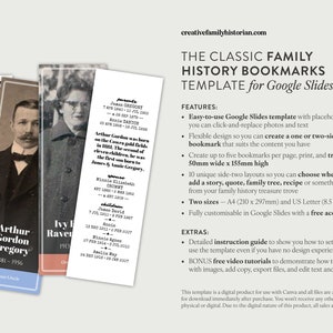 Classic Family History Bookmark Template for Google Slides image 2