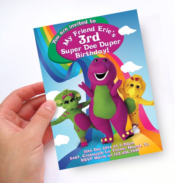 Barney the Dinosaur & Friends Printable Birthday Party Pack - Etsy