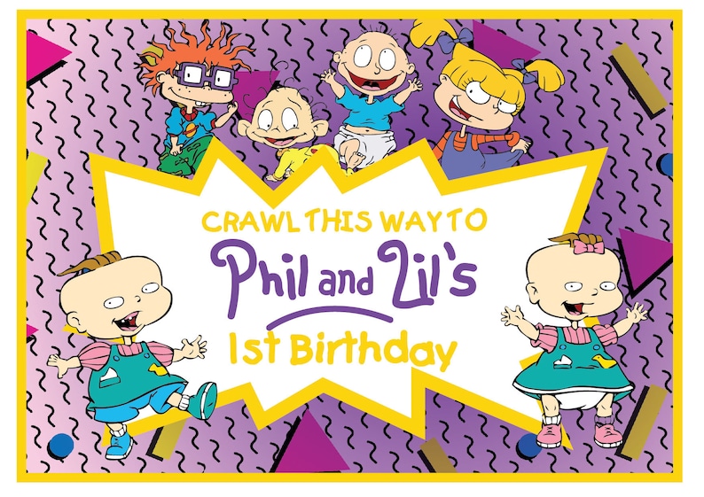Rugrats Printable Birthday Party Pack DIY Print. Cut. | Etsy