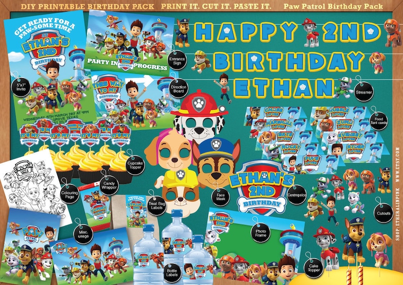 Paw Patrol - Printable Birthday Occasion Pack - Do-it-yourself - Print. Reduce. Produce. which includes Invitation, labels, streamer, signage, cutouts and a lot much more photo about Paw Patrol Printable Birthday named Paw Patrol - Printable Birthday Social gathering Pack - Do-it-yourself - Print. Slash. Deliver. which includes Invitation, labels, streamer, signage, cutouts and a lot a lot more
