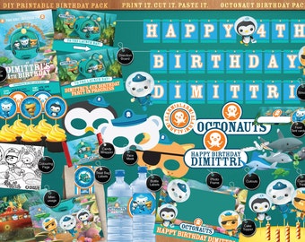 Octonauts - Printable Birthday Party Pack - DIY - Print. Cut. Make. including Invitation, labels, streamer, signage, cutouts and much more
