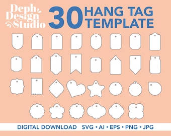 30 Printable Hang Tag Templates - DIY Gift Tags (Digital Download)
