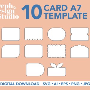 Modèle de 10 cartes A7 - Bundle de cartes - Carte imprimable