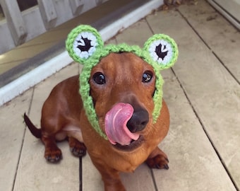Crochet pattern #086 - Frog Snood, Dog Ear Warmer, Dog Hood - pdf tutorial