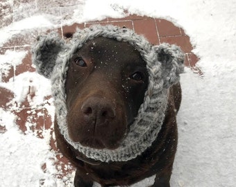 Knitting pattern #074 - Dog Bear Snood, Dog Ear Warmer, Dog Hood - pdf tutorial