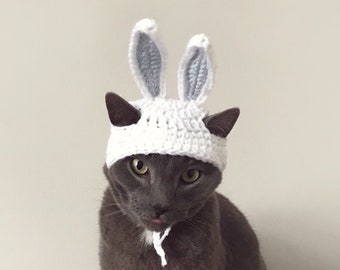 Cat Bunny Hat, Small Dog Bunny Hat, Easter Cat Costume,  Hats for cat