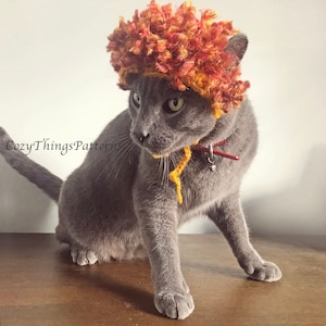 Crochet pattern 058 - Cat Lion Hat, Small Dog Lion Hat, Halloween Cat Costume,  Hats for cat, Cute Hat For Cat