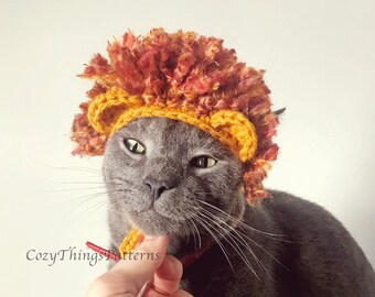 Cat Lion Hat,  Small Dog Lion Hat, Halloween Cat Costume, Halloween Dog Costume, Lion King Hat, Pet Photo Prop