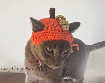 Pumpkin Cat Hat, Cat Pumpkin Hat, Small Dog Pumpkin Hat, Cat costumes, Pet Costumes, Halloween Cat Costume, Animal photo prop, Hats for cats