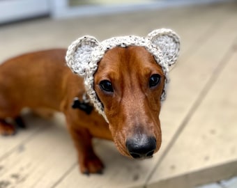 Patron au crochet #082 - Dog Bear Snood, Dog Ear Warmer, Dog Hood - tutoriel pdf
