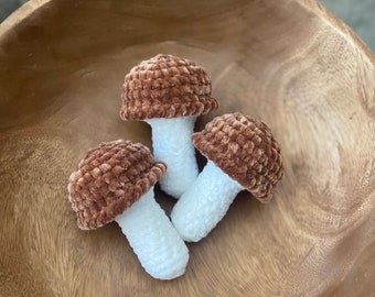 Mushroom Porcini Toy Plush Amigurumi Woodland Easy Crochet Pattern - Crochet pattern #090