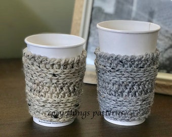 Crochet pattern #050 - Cozy Coffee Cup, Crochet Coffee Sleeve Pattern, Crochet Coffee Mug Cozy, Crochet Coffee Cup Sleeve, Urban Cozy Cup