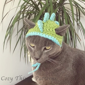 Cat Dinosaur Hat, Small Dog Dinosaur Hat, Dino Cat Costume,  Hat for Cat, Hat for Dog