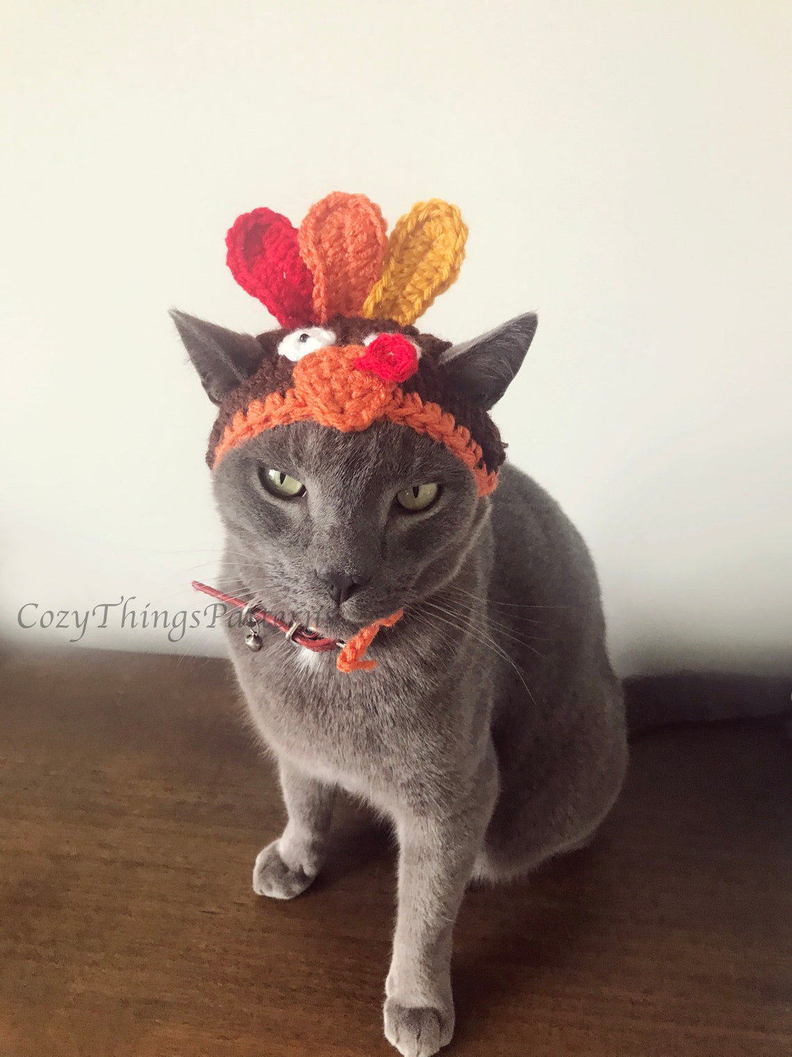 Crochet Pattern 056 Cat Turkey Hat Small Dog Turkey Hat Etsy