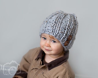 Knitting pattern #012 - Chunky Urban Hat, Easy Knit Modern Hat Pattern - pdf tutorial