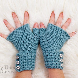 Crochet pattern #023 - Women modern fingerless gloves, mittens - pdf tutorial