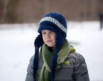 Breipatroon #015 - Gebreid oorklepmutspatroon, eenvoudige wintermuts, Boston oorklepmuts - maten voor peuters, kinderen, volwassenen - pdf-tutorial