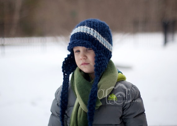 Knitting Pattern #015 Knit Earflap Hat Pattern, Easy Winter Hat