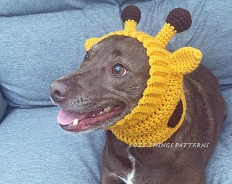 Crochet pattern #095 - Giraffe Snood, Dod Hat, Dog Ear Warmer, Giraffe Dog Hood - pdf tutorial