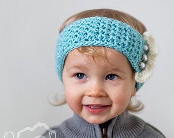 Crochet pattern #002 - Ruffle Ear Warmer / Crochet Headband - Toddler, child, adult sizes - pdf tutorial