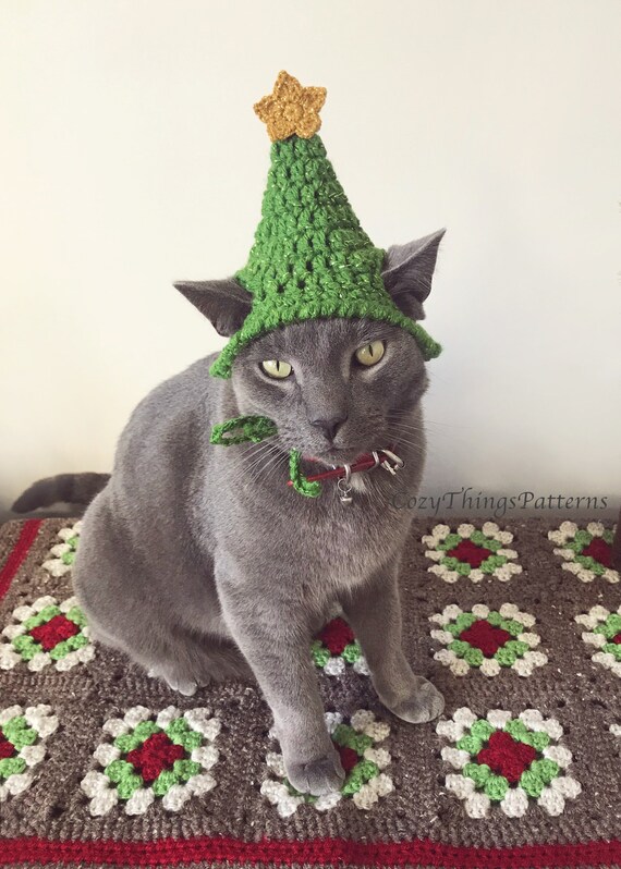Cat Small Dog Christmas Tree Hat 