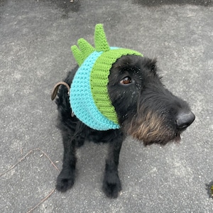 Dinosaur dog snood, Dog hat, Dog hood, Dog snood pet costume