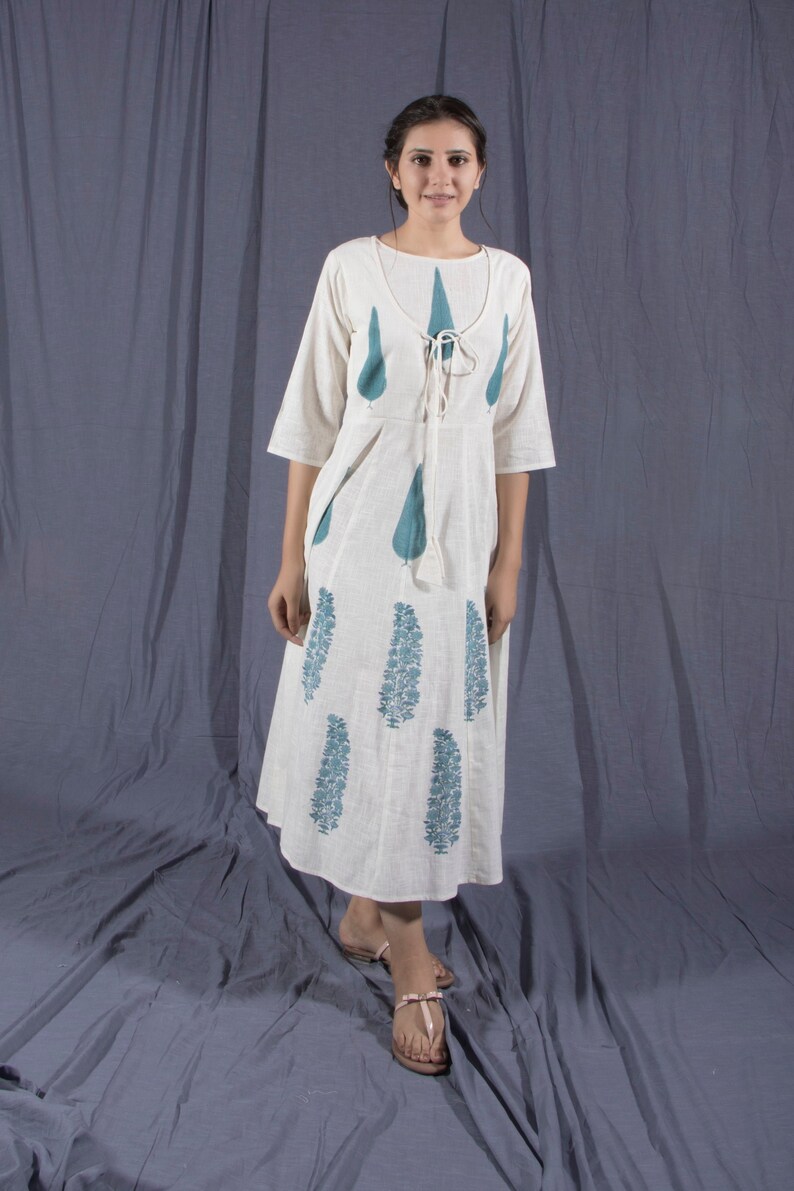 white midi boho dress