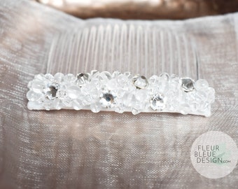 MELISSA | Rock Crystal Gemstone Hair Comb -  Wedding Hair Jewelry