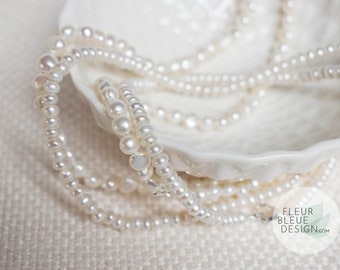 Classic bridal jewelry - wedding necklace with ivory pearls