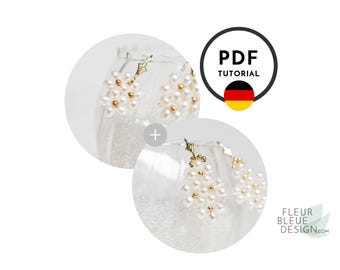 Pearl drop earrings instructions set -- BERNADETTE + MARGUERITE -- German Version
