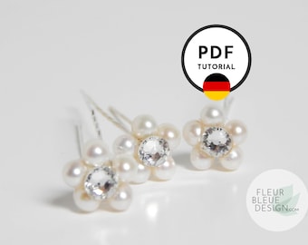 Épingle à cheveux fleurie et perlée - Tutoriel DIY -- LUZI -- Allemand