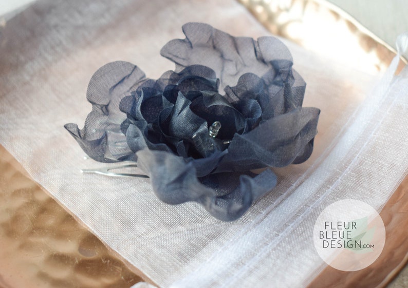 Something blue for the wedding silk flowers hair comb image 1