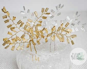 VIVIEN | Modern filigree hairpin gold - wedding, evening event, New Year's Eve, party
