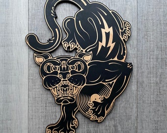 Concrete Junglists Panther wall art collaboration.