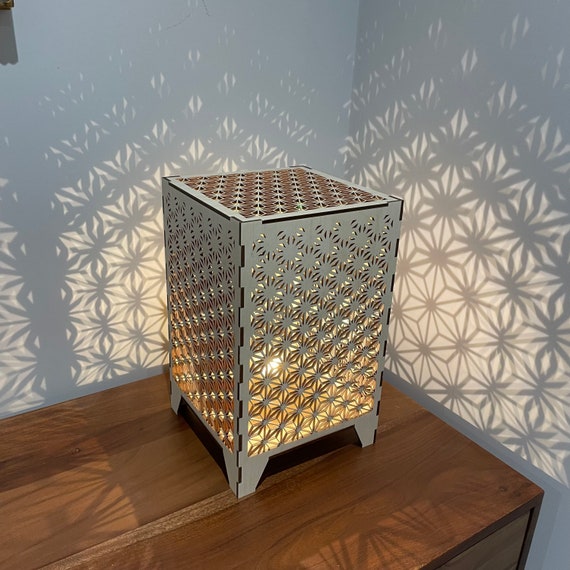 Reclaimed Wood Lamp with Geometric Himmeli Shade!