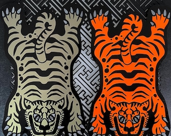 Tibetan tiger laser cut tattoo art