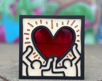 Keith Haring style inspired window art
