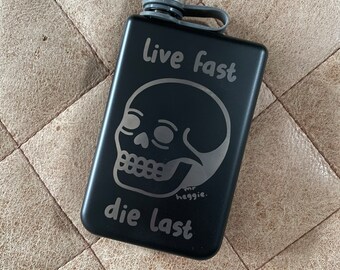Hip flask with Mr. Heggie design